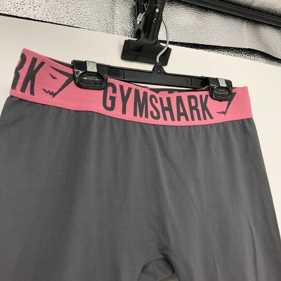 Gymshark fit leggings solid grey with pink waistband workout gym pants - Picture 10 of 15